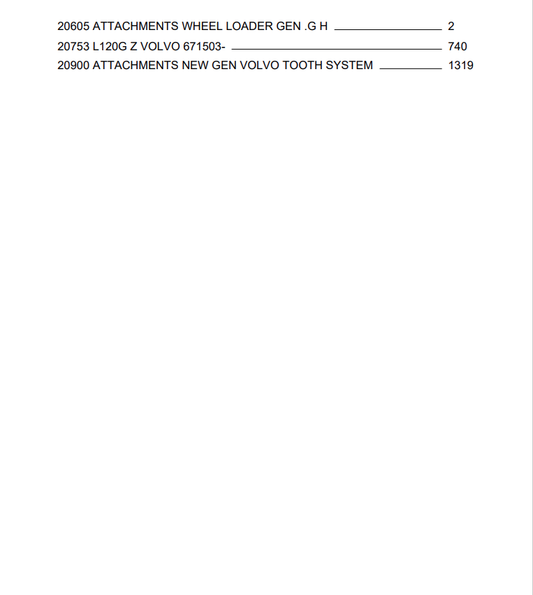 Volvo L120G Z Wheel Loader Parts Catalogue Manual - PDF File