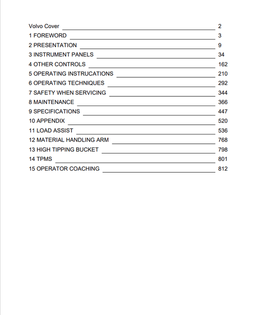 Volvo L70H Wheel Loader Operator Manual - PDF File