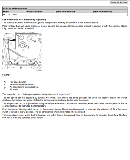 Volvo MC115C Skid Steer Loader Operator Manual - PDF File