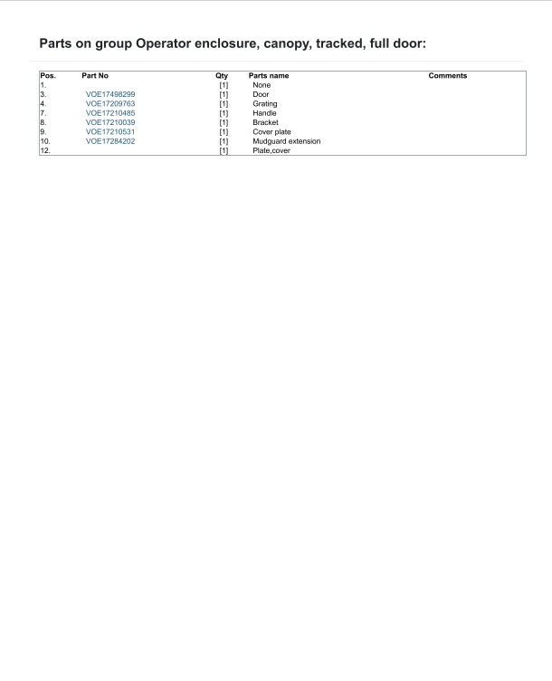 Volvo MCT135D Skid Steer Loader Parts Catalogue Manual - PDF File