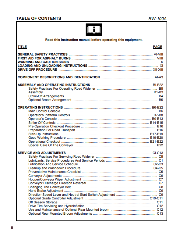 Volvo RW100A Service Repair Manual - PDF File