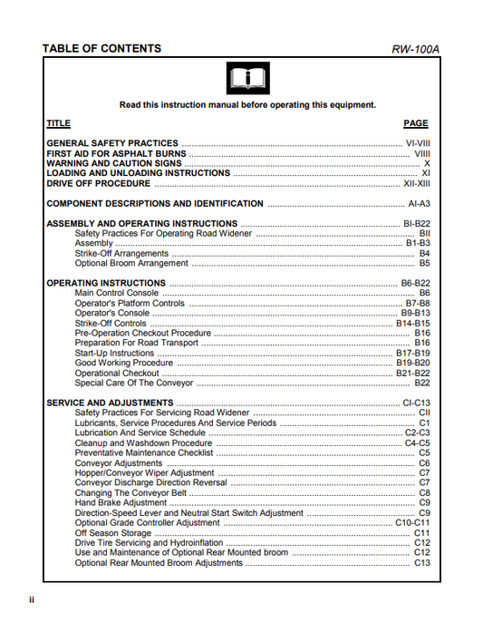 Volvo RW100A Service Repair Manual - PDF File