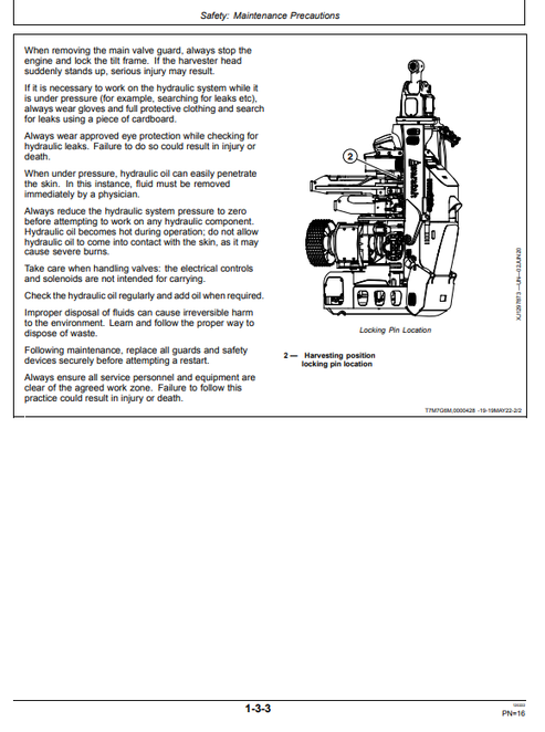 Waratah HTH623C Harvester Head Operator Manual PDF WA116602