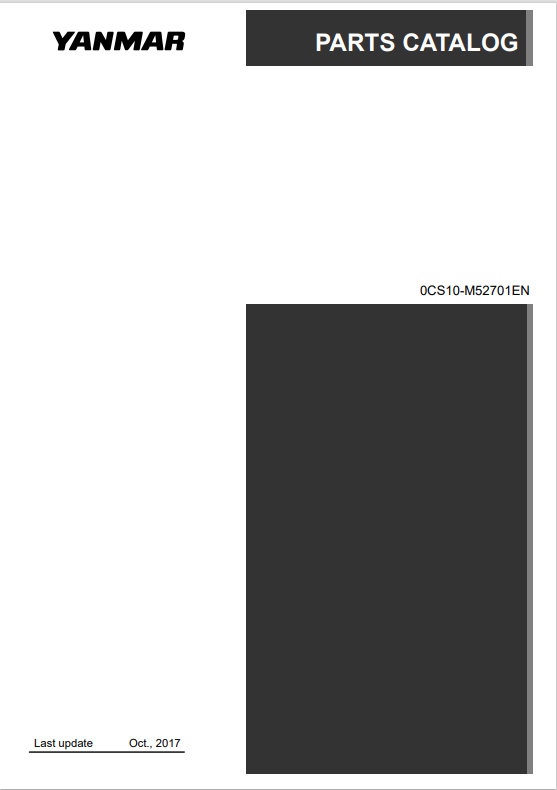 YANMAR CRAWLER BACKHOE VIO27-5B PARTS CATALOGUE MANUAL PDF