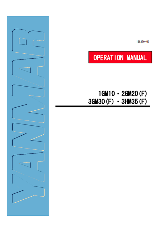 YANMAR DIESEL 1GM10-3HM35 OPERATION MANUAL PDF