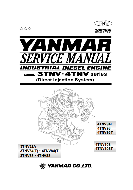 YANMAR INDUSTRIAL DIESEL ENGINE 3TNV-4TNV SERIES SERVICE MANUAL PDF