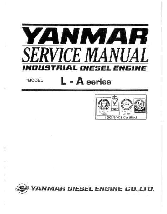 YANMAR INDUSTRIAL DIESEL ENGINE L-A SERIES SERVICE MANUAL PDF