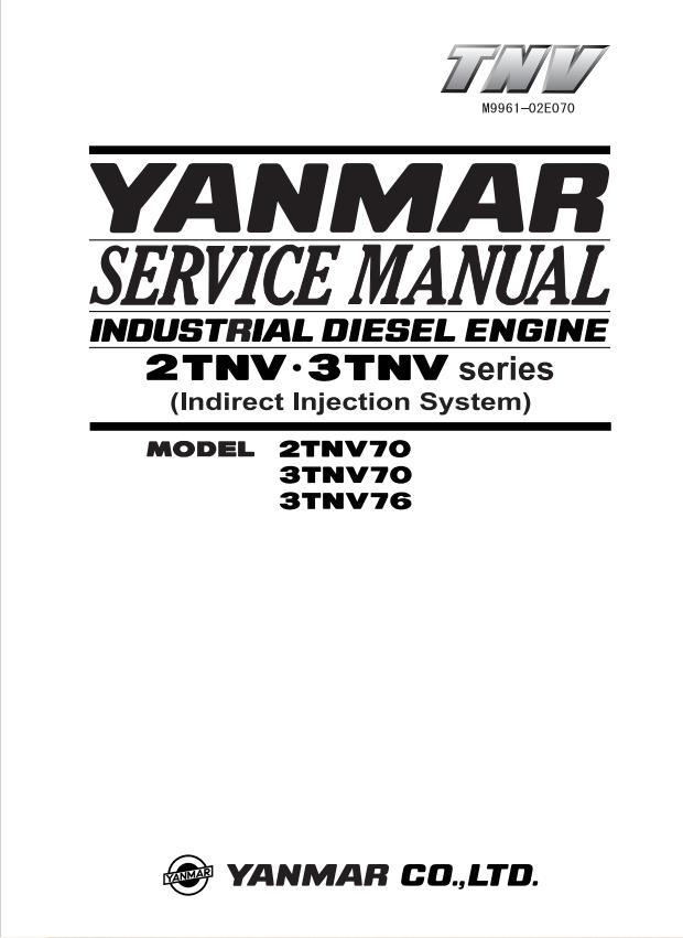 YANMAR INDUSTRIAL ENGINES 2TNV, 3TNV SERIES SERVICE MANUAL PDF