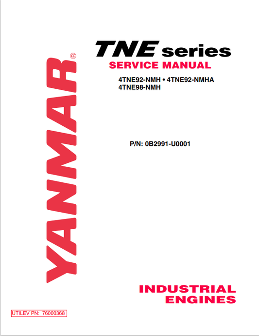 YANMAR INDUSTRIAL ENGINES 4TNE92, 4TNE98 SERVICE MANUAL PDF