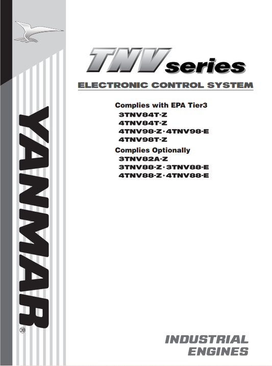 YANMAR INDUSTRIAL ENGINES TNV SERIES ELECTRONIC CONTROL SYSTEM MANUAL PDF