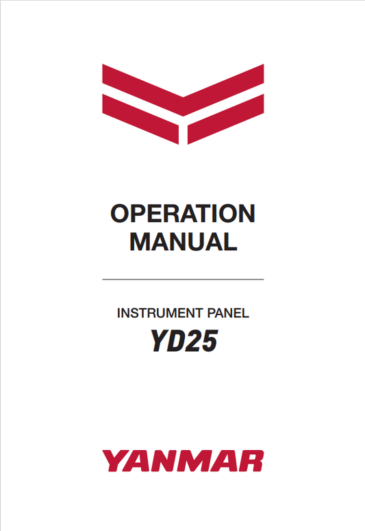 YANMAR INSTRUMENT PANEL YD25 OPERATION MANUAL PDF