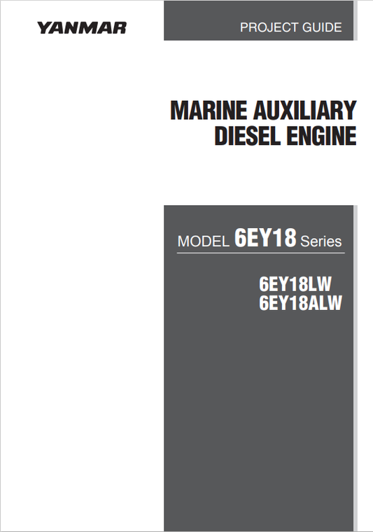 YANMAR MARINE AUXILIARY ENGINE 6EY18 SERIES PROJECT GUIDE MANUAL PDF