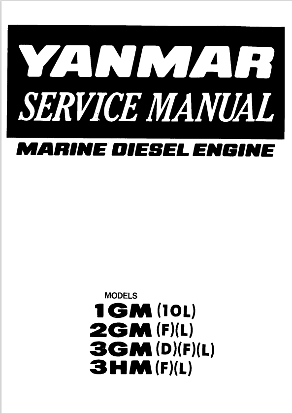 YANMAR MARINE DIESEL ENGINE 1-3GM, 3HM SERVICE MANUAL