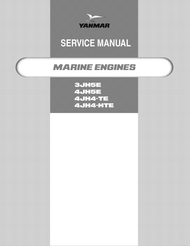 YANMAR MARINE DIESEL ENGINE 3JH5E, 4JH5E, 4JH4-TE, 4JH4-HTE SERVICE REPAIR MANUAL PDF