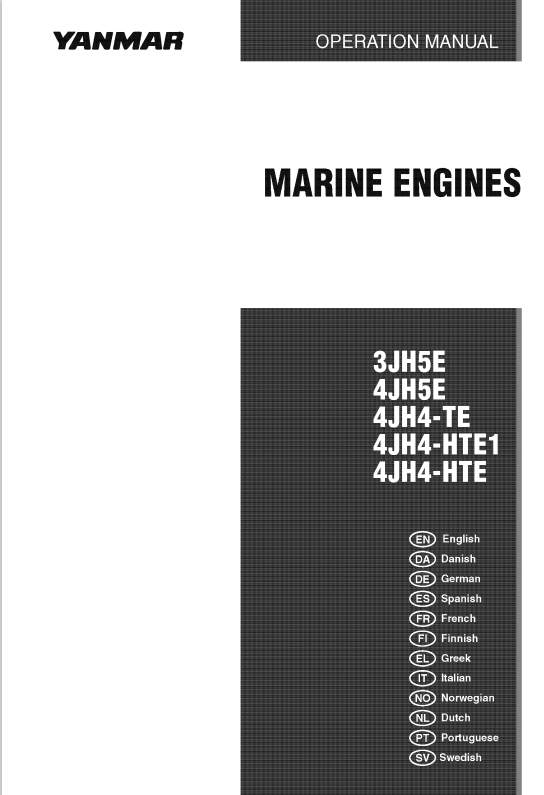 YANMAR MARINE ENGINES 3JH-4JH OPERATION MANUAL PDF