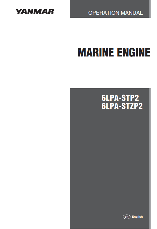 YANMAR MARINE ENGINE 6LPA-STP2, 6LPA-STZP2 OPERATION MANUAL PDF