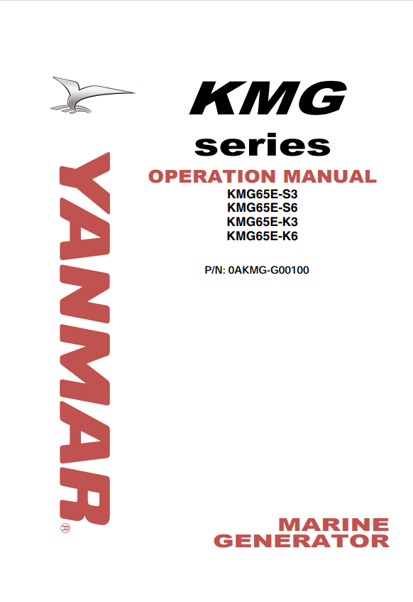 YANMAR MARINE GENERATOR KMG SERIES OPERATION MANUAL PDF