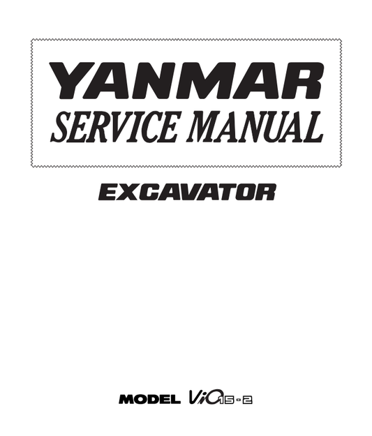 YANMAR VIO15-2 EXCAVATOR SERVICE REPAIR MANUAL PDF
