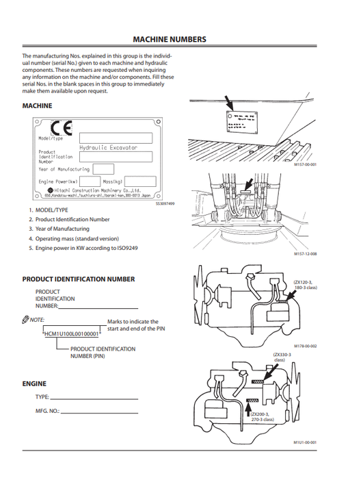 ZAXIS 120-3 180-3 200-3 270-3 330-3 CLASS Excavator Manual PDF