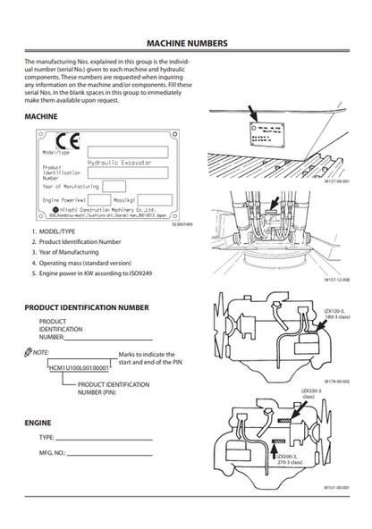 ZAXIS 120-3 180-3 200-3 270-3 330-3 CLASS Excavator Manual PDF