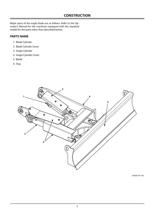 ZAXIS 35U-5N 50U-5N 60USB-5N Angle Blade Operator Manual PDF