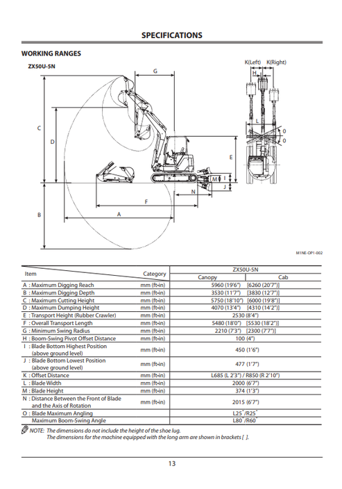 ZAXIS 35U-5N 50U-5N 60USB-5N Manual ENMADGNAOP13