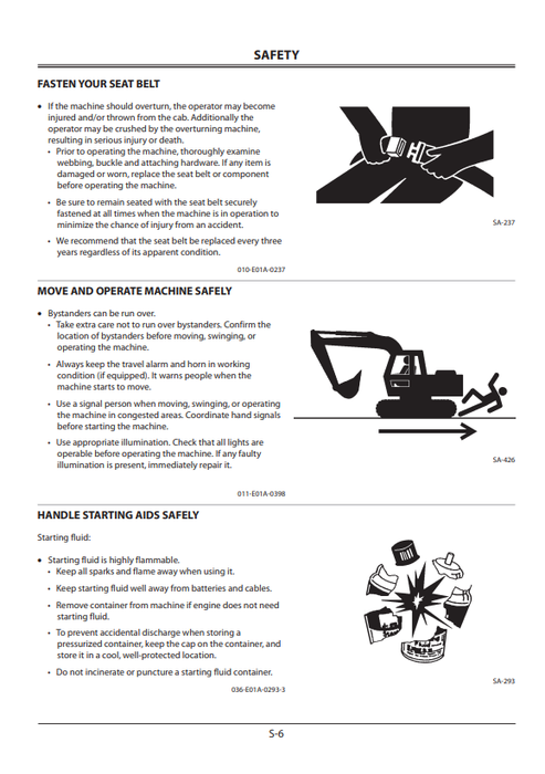 ZAXIS 450-3 470H-3 500LC-3 520LCH-3 Operator Manual EM1J123