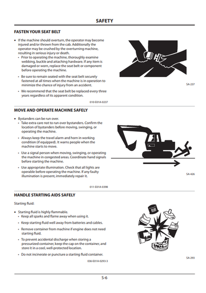 ZAXIS 450-3 470H-3 500LC-3 520LCH-3 Operator Manual EM1J123