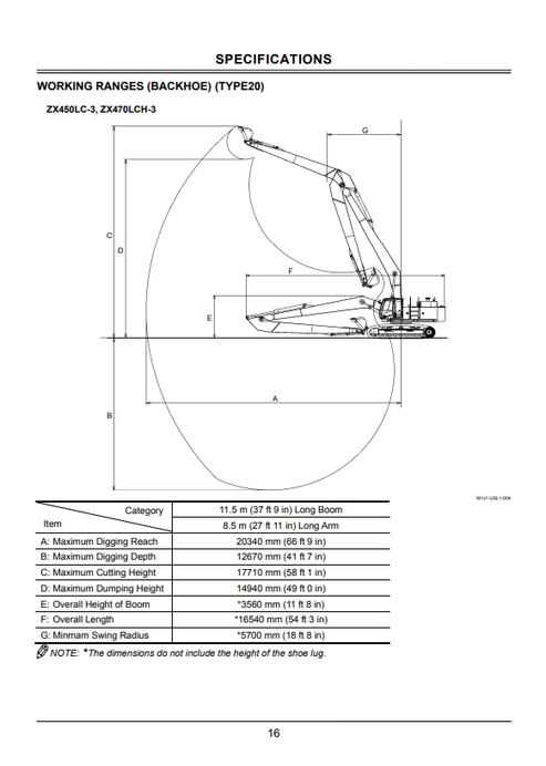 ZAXIS 450LC-3 470LCH-3 Super Long Front Attachment Manual