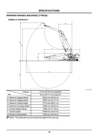 ZAXIS 450LC-3 470LCH-3 Super Long Front Attachment Manual