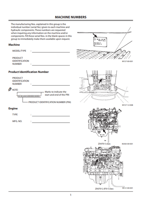 ZAXIS 470-5 670-5 870-5 CLASS Hydraulic Excavator Manual PDF