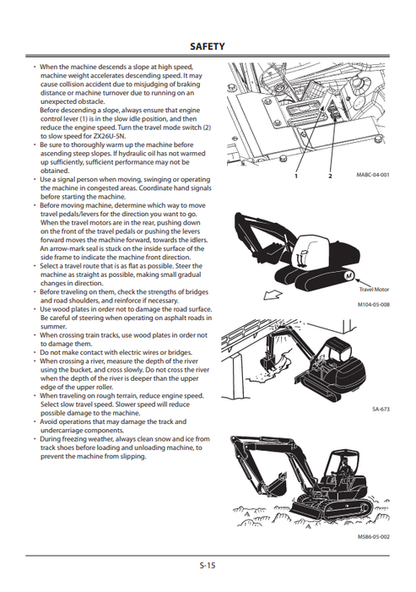 Zaxis 7U-5N 26U-5N Excavator Operator Manual ENMABCNA13